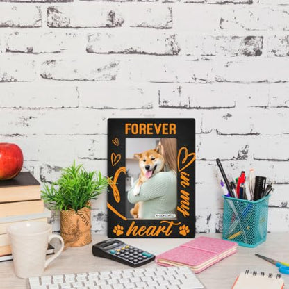 Pet Memorial Gifts, Farmhouse Wooden Picture Frames, Pet Sympathy Gift, Forever In My Heart, Gifts for Pets Owners and Dog Lovers, Dog Loss Sympathy Bereavement Gift, Holds 4 x 6 Inch Photo