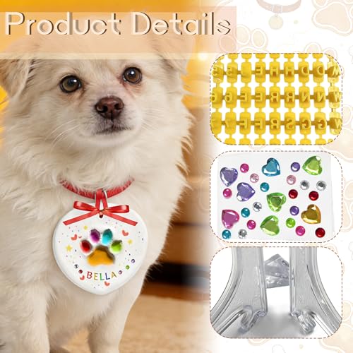 KEEPFINE Pet Paw Print Impression Kit for Dogs Cats with Trinkets, DIY Clay Keepsake, Personalized Gifts for Pet Lovers