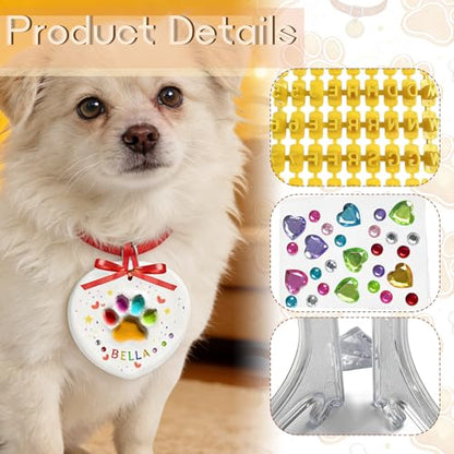 KEEPFINE Pet Paw Print Impression Kit for Dogs Cats with Trinkets, DIY Clay Keepsake, Personalized Gifts for Pet Lovers