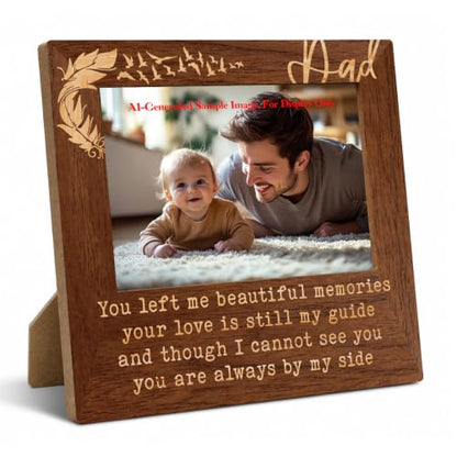 Memorial Gifts for Loss of Dad, 4x6 Rustic Photo, Sympathy Picture Frame,Sympathy Gifts for Loss of Father,Bereavement Remembrance Funeral Condolence Grief Gift, 6.9 x 7.3 in - color: Father 04