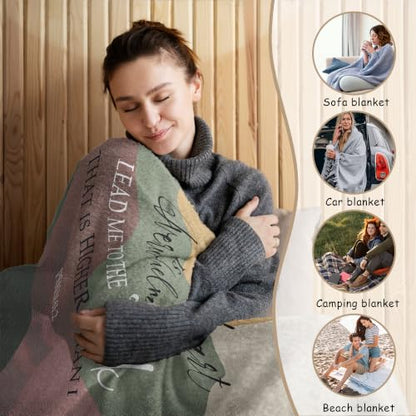 HIWX Boho Christian Bible Verse Throw Blanket 50x60 the Rock - color: The Rock 1, size: 50“L x 60”W
