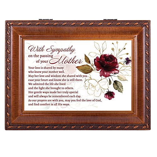 Cottage Garden Passing Mother Woodgrain Rope Trim Music Box Plays How Great Thou Art