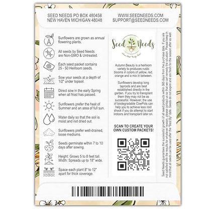 Seed Needs Sunflower Seed Packet Gift Favors for Weddings & Bridal Showers - size: 100 Packs, style: FAV-001