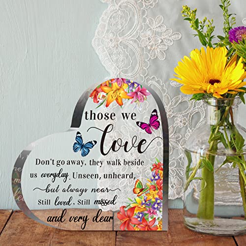 Jetec Sympathy Bereavement Gift for Loss of Loved One, 4 x 4 x 0.4 Inch | Acrylic Heart, Memorial Condolence Grieving Keepsake for Mom Dad Grandma, Remembrance Decor, Sympathy Gifts Standing - size: 4 x 4 x 0.4 Inch