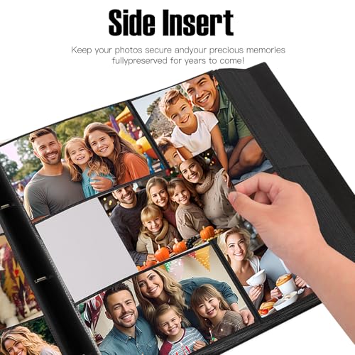 Extra Large Capacity 4x6 Photo Album, Holds 1000 Photos, Black - color: Black