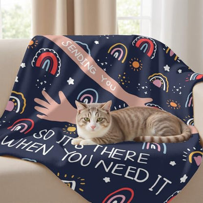 Giwawa Sending You a Big Hug Blanket Get Well Gifts for Women Men After Surgery/Cheer Up/Healing/Cancer Care/Comfort/Feel Better/Thinking of You/Inspirational/Sympathy Throw Blankets 50x60 - color: Hug