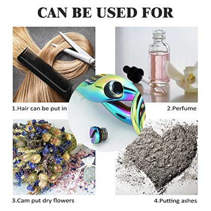 Cremation Jewelry with Angel Lady Stainless Steel Urn Necklace Pendant Memorial Ashes Keepsake for Women Girls, Filling Kit Included - color: Couple-Colorful