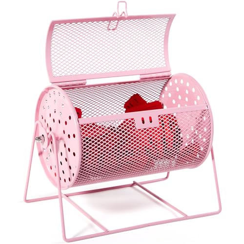 Teenyyou Raffle Drum Holds 600 Tickets, Metal Ticket Wheel Spinner with Stand, Raffle Tickets Cage for Games Events, Parties, School Drawings(Integrated Rotary,Pink,7.09" X 4.72", Small) - color: Pink, size: 7.09" X 4.72", Small, style: Integrated Rotary