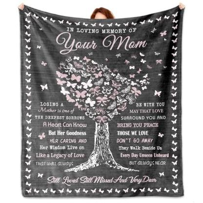 Memorial Gifts for Loss of Mom, Bereavement Gifts Blanket 60"x50", Loss of a Mother Sympathy Gifts, Mom Memorial Gift, Condolences Gift, In Memory of Loved One Gifts, Remembrance Gift for Loss