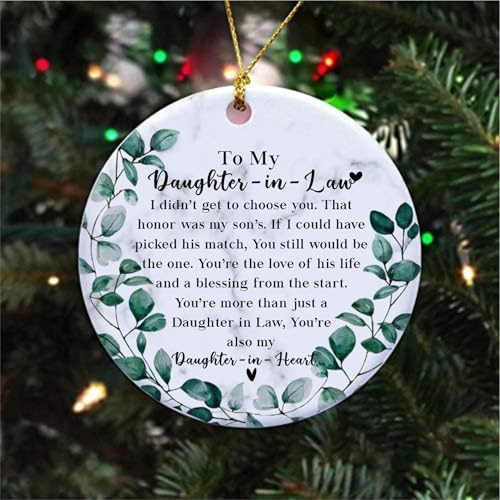 to My Daughter-in-Law Christmas Ornament from Mother in Law, Daughter in Law Gifts Xmas Tree Hanging Ornament, Christmas Keepsake - color: Daughter in Law