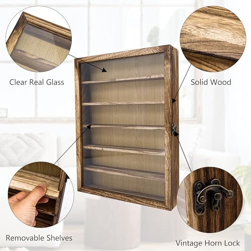 12x16 Shadow Box Frame with Removable Shelves,Collectible Display Shelves Case,Military Challenge Coin Display Case,Wood Shadow Boxes Display Cases for Keepsake,Pictures - color: Wood, size: 12*16