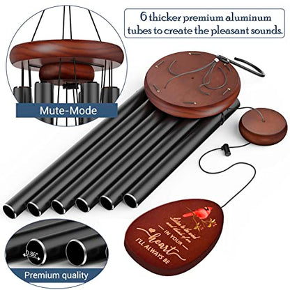 Suntimber Memorial Wind Chimes Sympathy Gifts for Loss of Loved One | 35" Cardinal WindChimes in Memory of a loved one Mother Father,Memorial Gifts for Bereavement Funeral,outdoor clerarance - size: 35" Cardinal