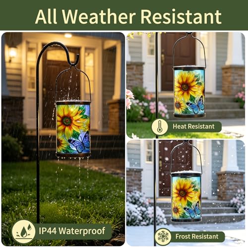 MUMTOP Sunflower Solar Lantern Outdoor Waterproof Hanging Garden Lights - color: Yellow