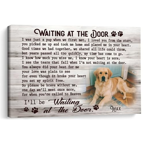 KiKiLuna Personalized Dog Memorial Canvas Wall Art - color: Design 7