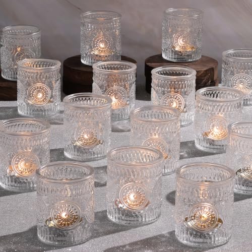 30 Pcs Clear Votive Candle Holders for Wedding, Glass Tea Lights Holder, | Ideal for wedding centerpieces. Fits standard tea lights, small votive candles for versatile decorating. - color: Clear