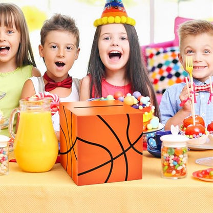 Basketball Card Box Sports Party Favors Post Box Cardboard Receiving Money Holder for Basketball Theme Wedding Reception, Baby Showers, Anniversary, Birthday Party, Table Centerpiece Decorations - style: Basketball
