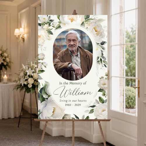 Personalized Editable Funeral Welcome Sign, Funeral Welcome Sign, Celebration Of Life Poster, In Loving Memory, Memorial Board, Printable Obituary, Celebration of Life Decoration - color: #Version 3