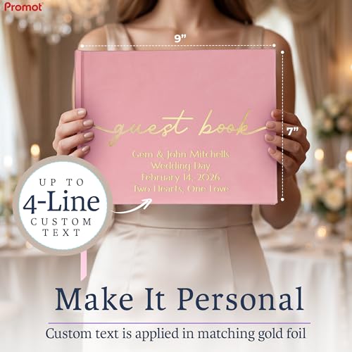 Promot Personalized Guestbook (Pastel Pink) - 110 Lined Pages - color: Pastel Pink
