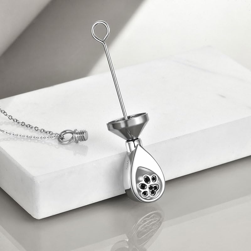 TIGER RIDER Pet Paw Necklace 925 Sterling Silver Cross Infinite love Necklace Pendant Pet Jewelry Gift for Dog Cat Lovers - style: Paw