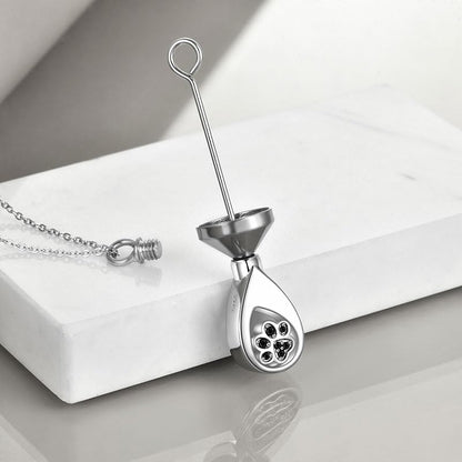 TIGER RIDER Pet Paw Necklace 925 Sterling Silver Cross Infinite love Necklace Pendant Pet Jewelry Gift for Dog Cat Lovers - style: Paw