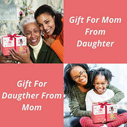 OakiWay Mother-Daughter Love Candle Holder Statue with Flickering LED Candle | Hand-Painted (Dark) - Unique Gifts for Mother's Day, Christmas, Birthday | Greeting Card Included - color: Mom & Daughter (Dark)