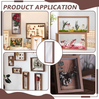 2Pcs Shadow Box Display Case, 14.4x6.1x2.56Inch Rectangle MDF Shadow Box Frame with Nail Hangers and Hook for Mother's Day Awards Memorabilia Flower Pictures Keepsakes Medals(Camel) - color: Camel