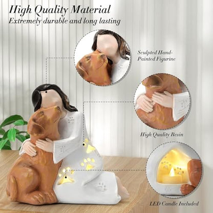 INLOMEM Dog Memorial Gifts for Loss of Dog, Pet Memorial Gifts, Hand-Sculpted Loss of Pet Sympathy Gift (White) - color: White