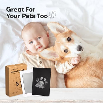 4pk Inkless Baby Hand and Footprint Kit, Mess Free Ink Pads (Gold/Silver, R) - color: Gold/Silver, size: 4-Pack, Regular 2.3" x 3.7"