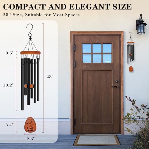 Dog Memorial Gifts for Loss of Dog, 28" Pet Memorial Gift Wind Chime, Black - color: Black