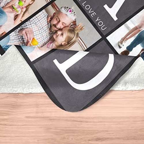 Printwoo Gifts for Dad Customized Blanket with Photo, Make a Personalized Fathers Day Blankets with Picture to My Dad Custom Memories Souvenir Throw Blanket for Best Daddy Ever - color: 6 Photo-3