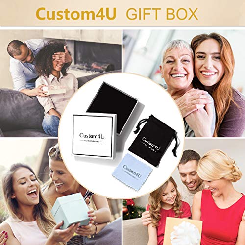 Custom4U Personalized Heart Locket Necklace with Pictures,Sunflower/Angel Wings/Heart Shaped Lockets Custom Photo,Gold/Rose Gold/White Lockets That Holds Picture,Customized Memorial Jewelry for Women - color: C-Angel Wings-Black(Locket + Photo + Engraving