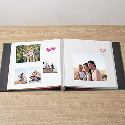 Photo Album Self Adhesive 3x5 4x6 5x7 6x8 8x10 8.5x11 11x10.6 Magnetic Scrapbook Album DIY Length 11x10.6 Inch 40 Pages Linen Cover DIY Photo Album with A Metallic Pen and DIY Accessories(Dark Green) - color: Dark Green, size: 11"x10.8" 40 Pages