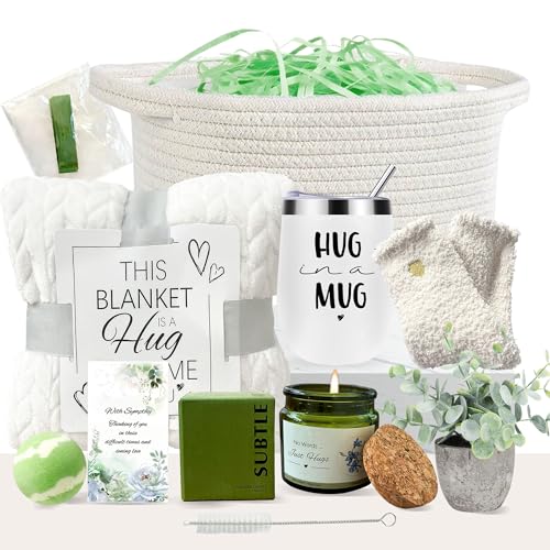 Sympathy Gift Baskets Bereavement Gift Ideas Care Package for Women Miscarriage Gifts for Mothers Condolences Gift Basket for Loss Sympathy Gifts for Loss of Loved One Father Grief Gifts for Women - color: Green