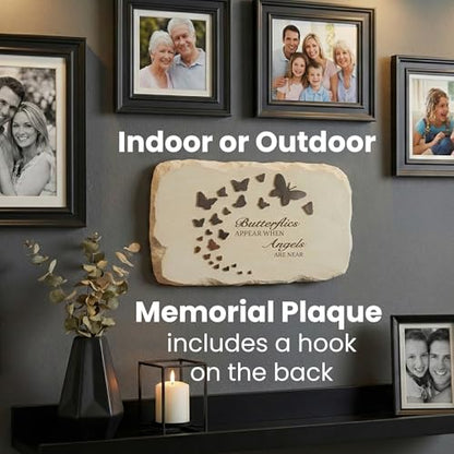 Memorial Stones for Loved Ones Outside - Memorial Garden Stones in Memory of Loved Ones Lost, Pet Memorial Stone, Garden Remembrance Stones - 10.5 x 7 x 0.5 inches, Waterproof Resin