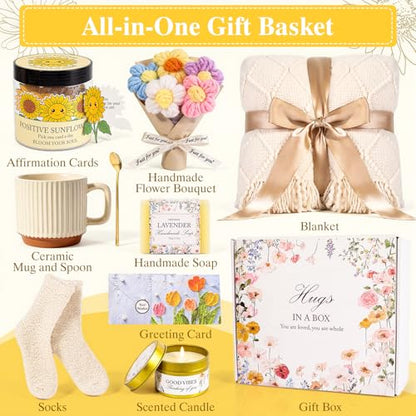 Get Well Soon Gifts for Women, Sunflower Birthday Gifts Women Mom Wife - color: Sunflower Basket