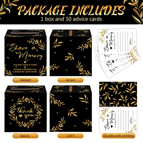 Pajean 50 Share a Memory Cards and Box, Black Gold, Classic - color: Black Gold, style: Classic