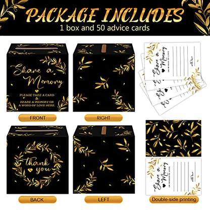 Pajean 50 Share a Memory Cards and Box, Black Gold, Classic - color: Black Gold, style: Classic