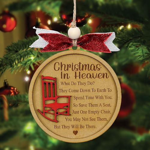 Christmas in Heaven with Chair Ornaments, Memorial Christmas Ornaments, Christmas Memorial Keepsake, for Grandma Grandpa Mom Dad. - style: Christmas in Heaven