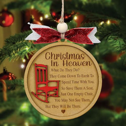 Christmas in Heaven with Chair Ornaments, Memorial Christmas Ornaments, Christmas Memorial Keepsake, for Grandma Grandpa Mom Dad. - style: Christmas in Heaven