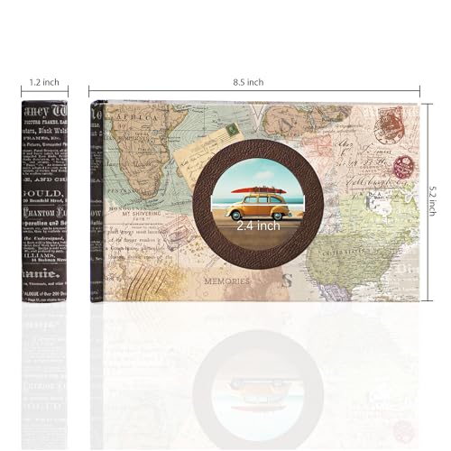 Holoary Photo Album 4x6, Picture Album Holds 50 Horizontal Photos, Memo Writing Area for Each Pocket, Printing Cover Small Photo Book with Front Window, Small Photo Album for Travel Vacation Adventure - size: 50 Pockets