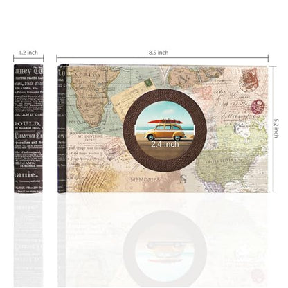 Holoary Photo Album 4x6, Picture Album Holds 50 Horizontal Photos, Memo Writing Area for Each Pocket, Printing Cover Small Photo Book with Front Window, Small Photo Album for Travel Vacation Adventure - size: 50 Pockets