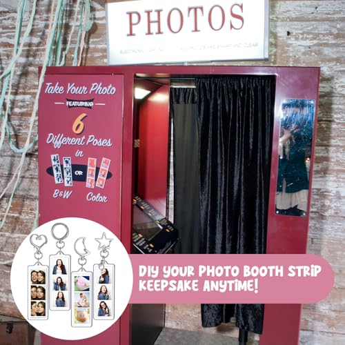 MTLEE 12 Pcs Mini Photo Strip Keychain Frame 1x3 Inch Acrylic Photo Booth Keychain Double Sided Keyring Blank DIY Custom Gift - style: Assorted Clasp