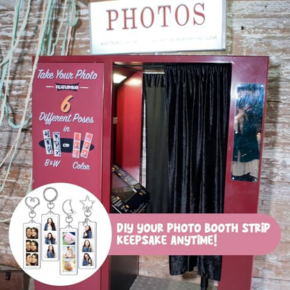 MTLEE 12 Pcs Mini Photo Strip Keychain Frame 1x3 Inch Acrylic Photo Booth Keychain Double Sided Keyring Blank DIY Custom Gift - style: Assorted Clasp