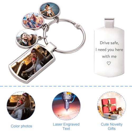 Double Sided Custom Keychain With Picture Alloy Color Printing Personalized Photo Keychain Customizable Text Gifts - color: C-4 Photo
