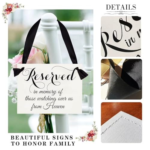 Wedding Memorial Sign in Memory of Parents Family Friend Celebrating from Heaven Ceremony Seat Banner Reserved Chair Signs - style: Reserved Chair Signs