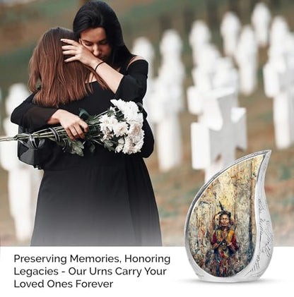 Native American Urn - Tear Drop Urns for Ashes - Urns for Ashes Adult Female - Burial Urns for Human Ashes Adult Male - Cremation Companion Urns (3 inch Pack of 1) - size: Keepsake-1