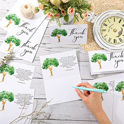 Fumete 50 Set Funeral Thank You Cards, Big Tree - style: Big Tree