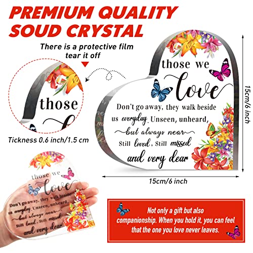 Jetec Sympathy Bereavement Gift for Loss of Loved One,6 x 6 x 0.6 Inch | Acrylic Heart, Memorial Condolence Grieving Keepsake for Mom Dad Grandma, Remembrance Decor, Sympathy Gifts Standing - size: 6 x 6 x 0.6 Inch