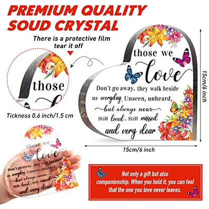 Jetec Sympathy Bereavement Gift for Loss of Loved One,6 x 6 x 0.6 Inch | Acrylic Heart, Memorial Condolence Grieving Keepsake for Mom Dad Grandma, Remembrance Decor, Sympathy Gifts Standing - size: 6 x 6 x 0.6 Inch