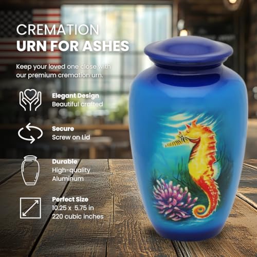 Seahorse Adult Cremation Urn